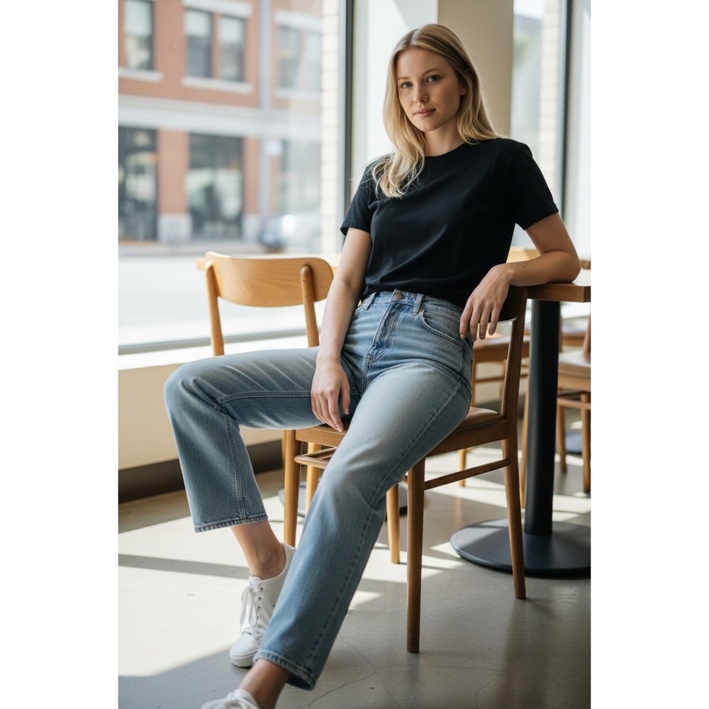Rag & Bone 32 Tulip Light Wash Alex High Rise Straight Leg Jeans